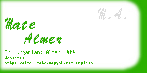 mate almer business card